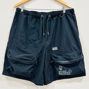 Black Pike Utility Cargo Shorts - Techwear Streetwear Multi-Pocket Tactical  2XL